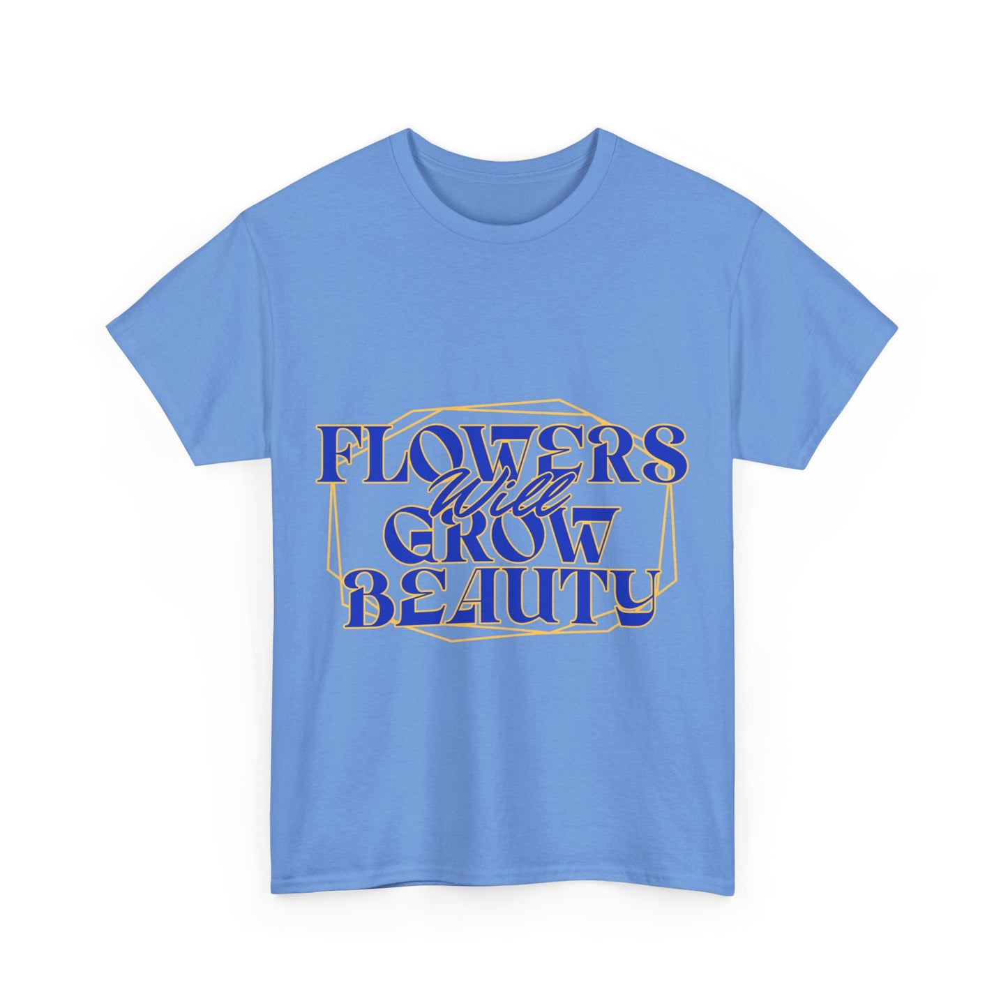 T-shirt con scritta "Flowers will growth beauty"