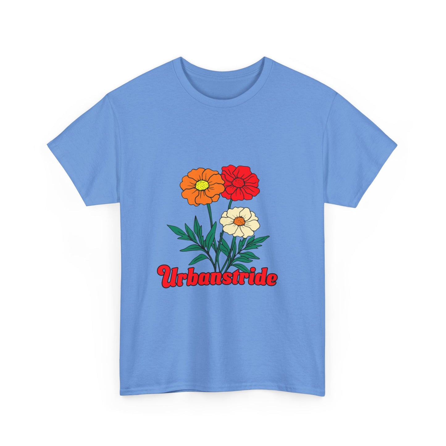 T-shirt con rappresentazione di fiori e scritta "Urbanstride"