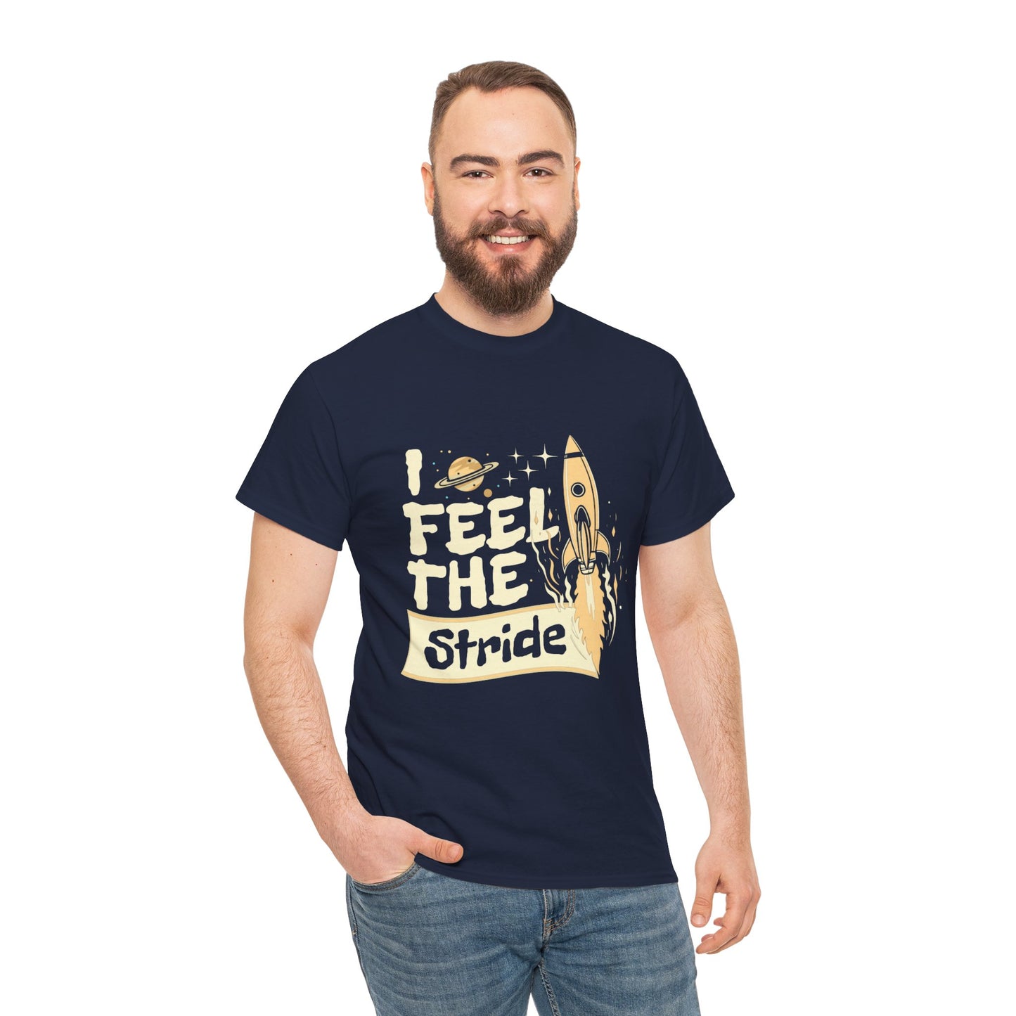 T-shirt con scritta "I feel the stride "