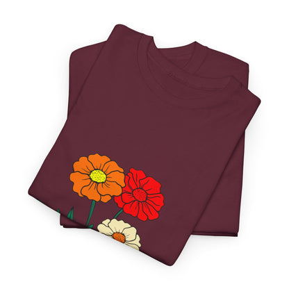 T-shirt con rappresentazione di fiori e scritta "Urbanstride"