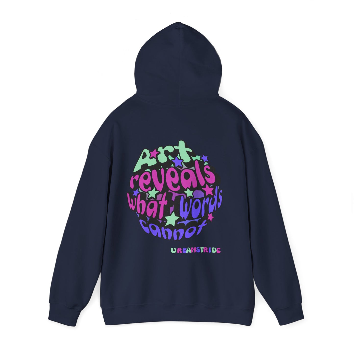 Felpa con scritta "Art reveals what words cannot"