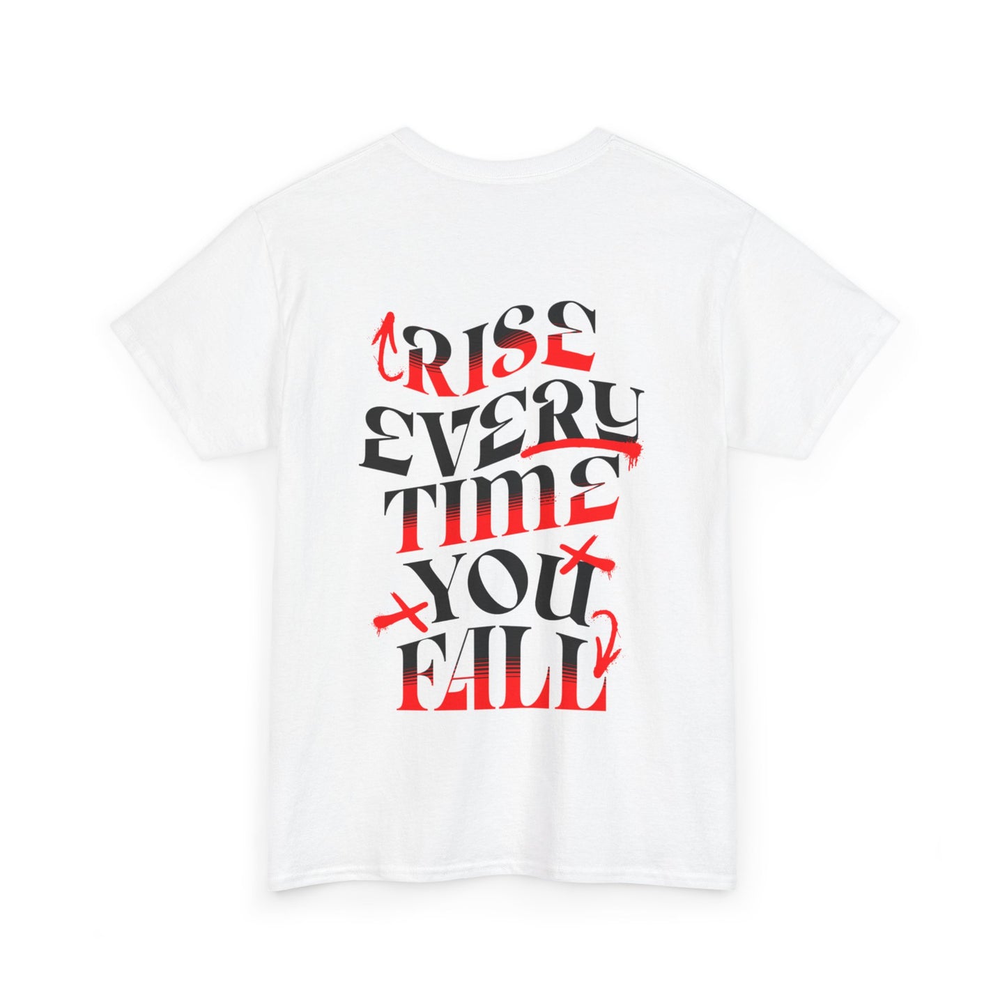 T-shirt con scritta "Rise every time you fall"