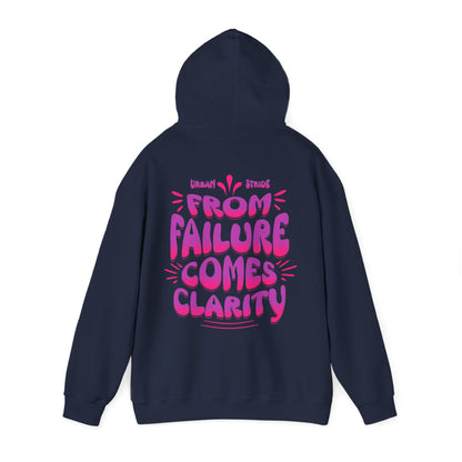 Felpa con scritta "From failure comes clarity"