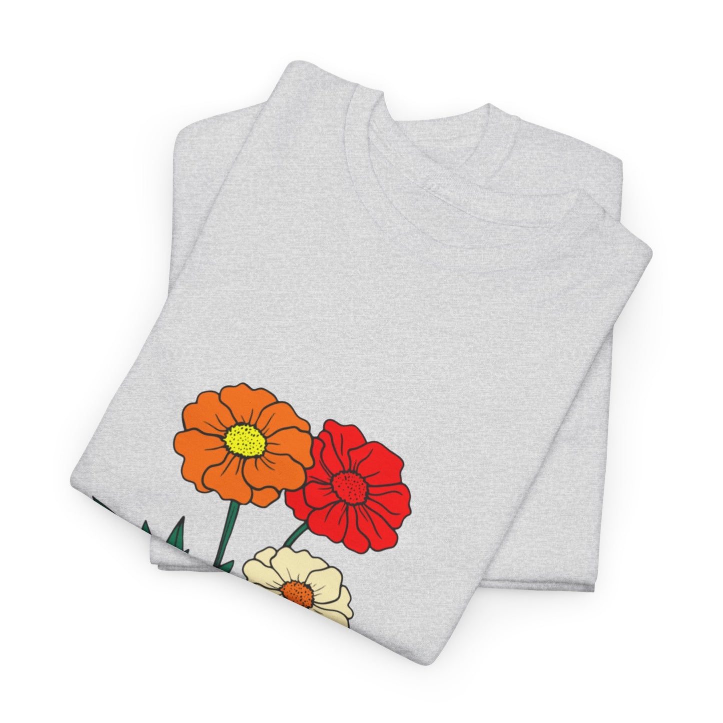 T-shirt con rappresentazione di fiori e scritta "Urbanstride"