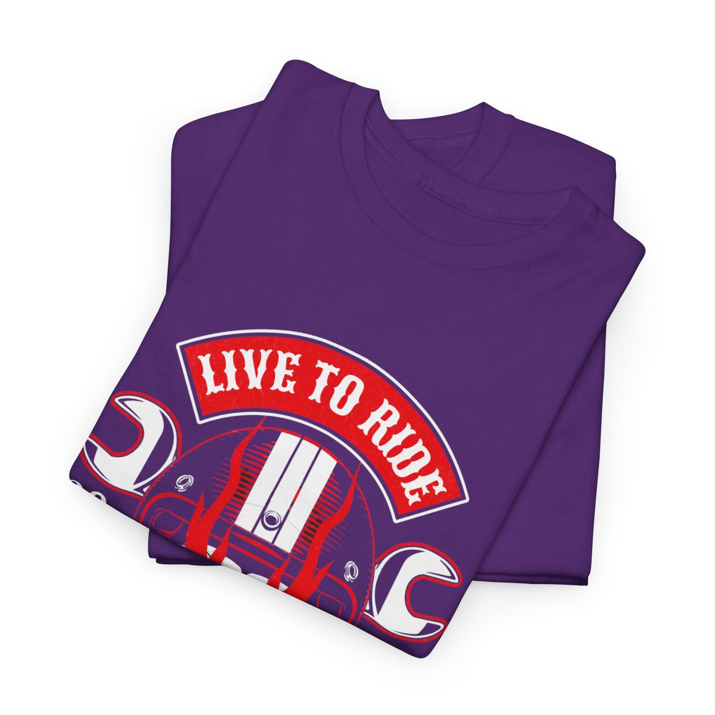 T-shirt con scritta "Live to ride ; Ride to live"