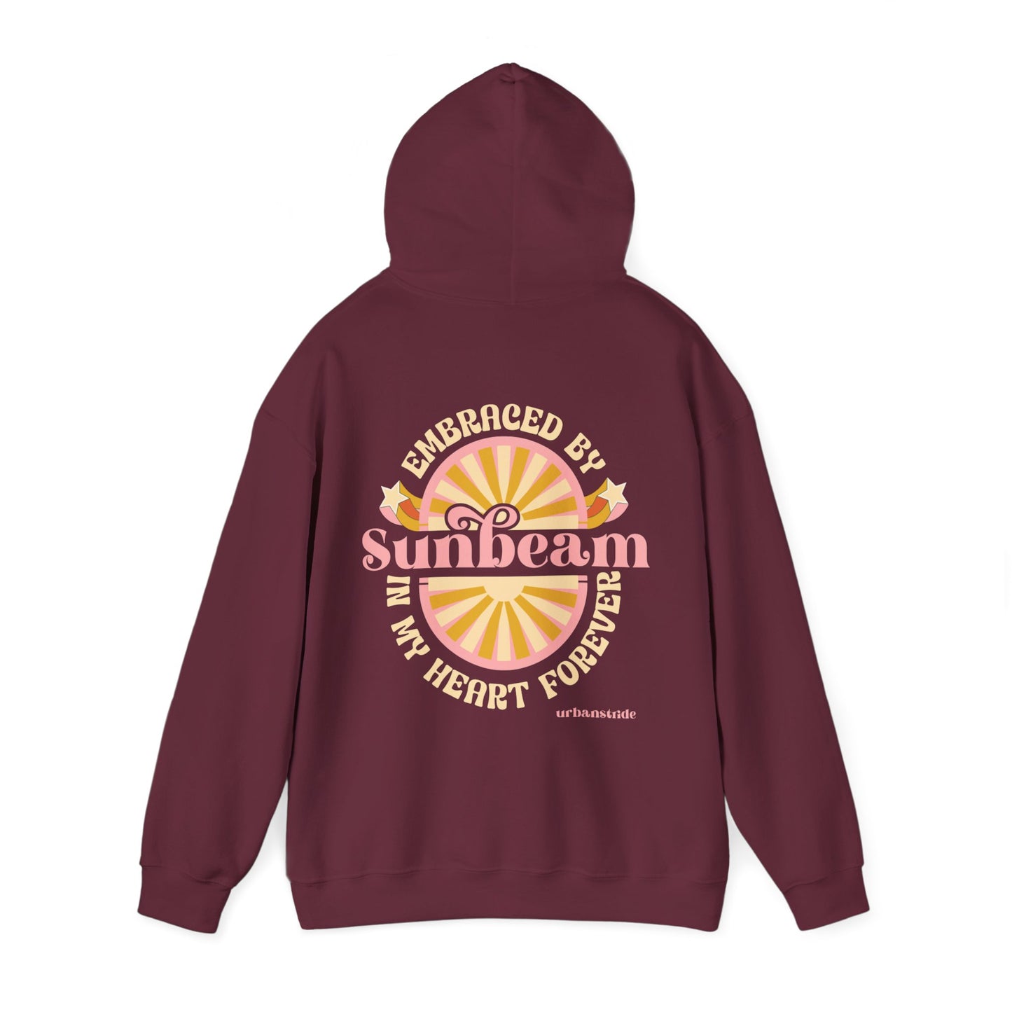 Felpa con scritta "Sunbeam embraced by in my heart forever"