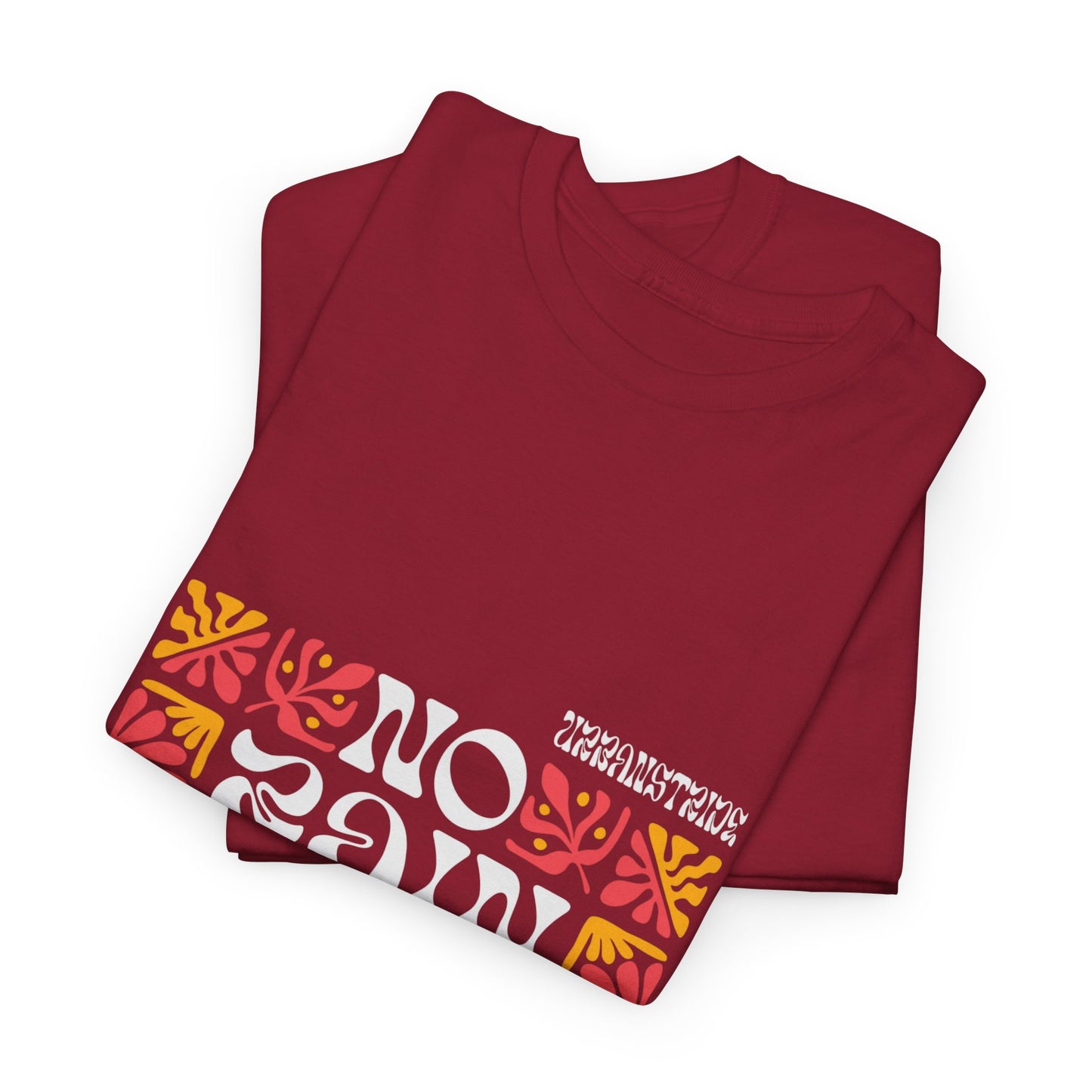 T-shirt con scritta "No rain no flowers"
