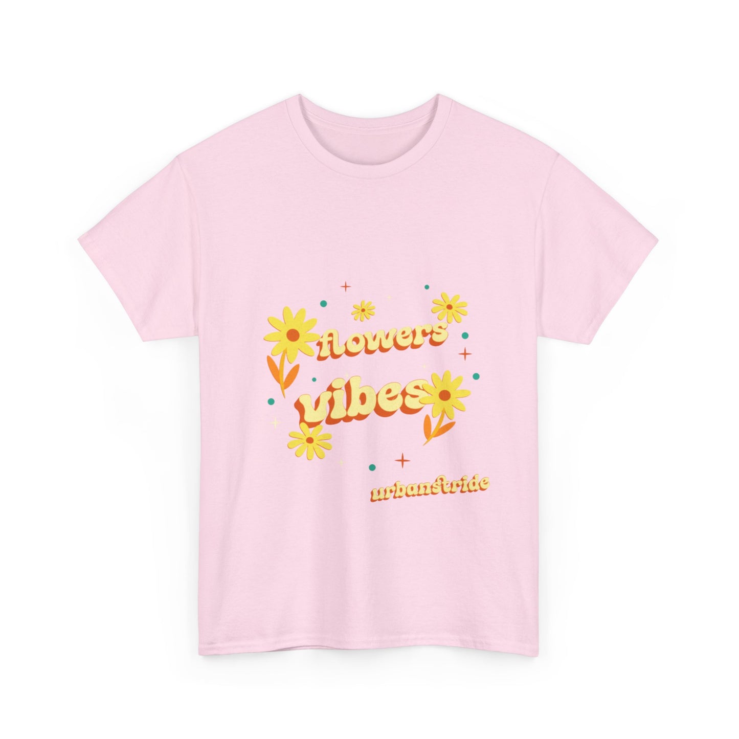 T-shirt con scritta "Flowers vibes"