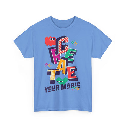 T-shirt con scritta "Create your magic"