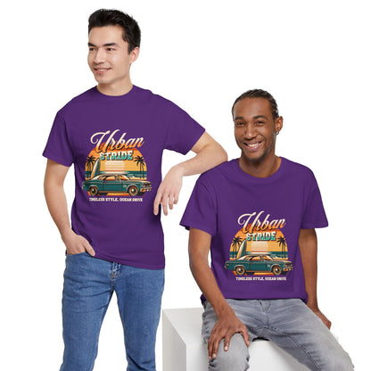 T-shirt con scritta"Urbanstride timeless style ocean drive "