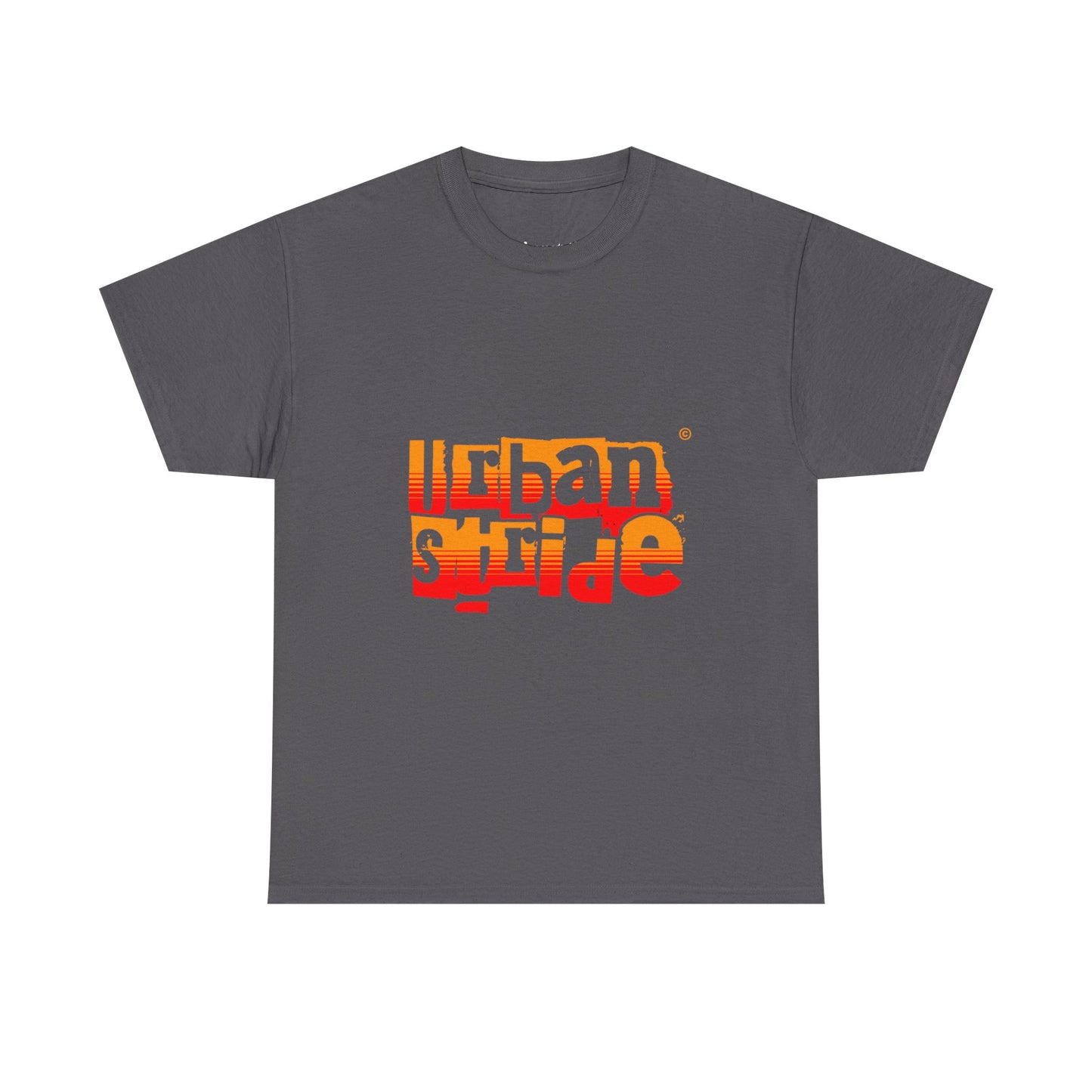 T-shirt con scritta "Urban Stride" sfumata arancio-rosso