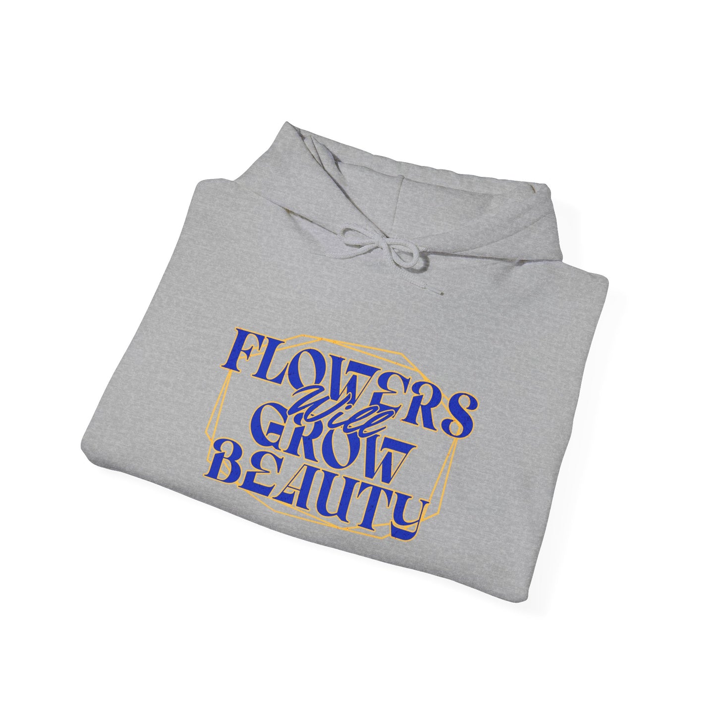 Felpa con scritta "Flowers will grow beauty"
