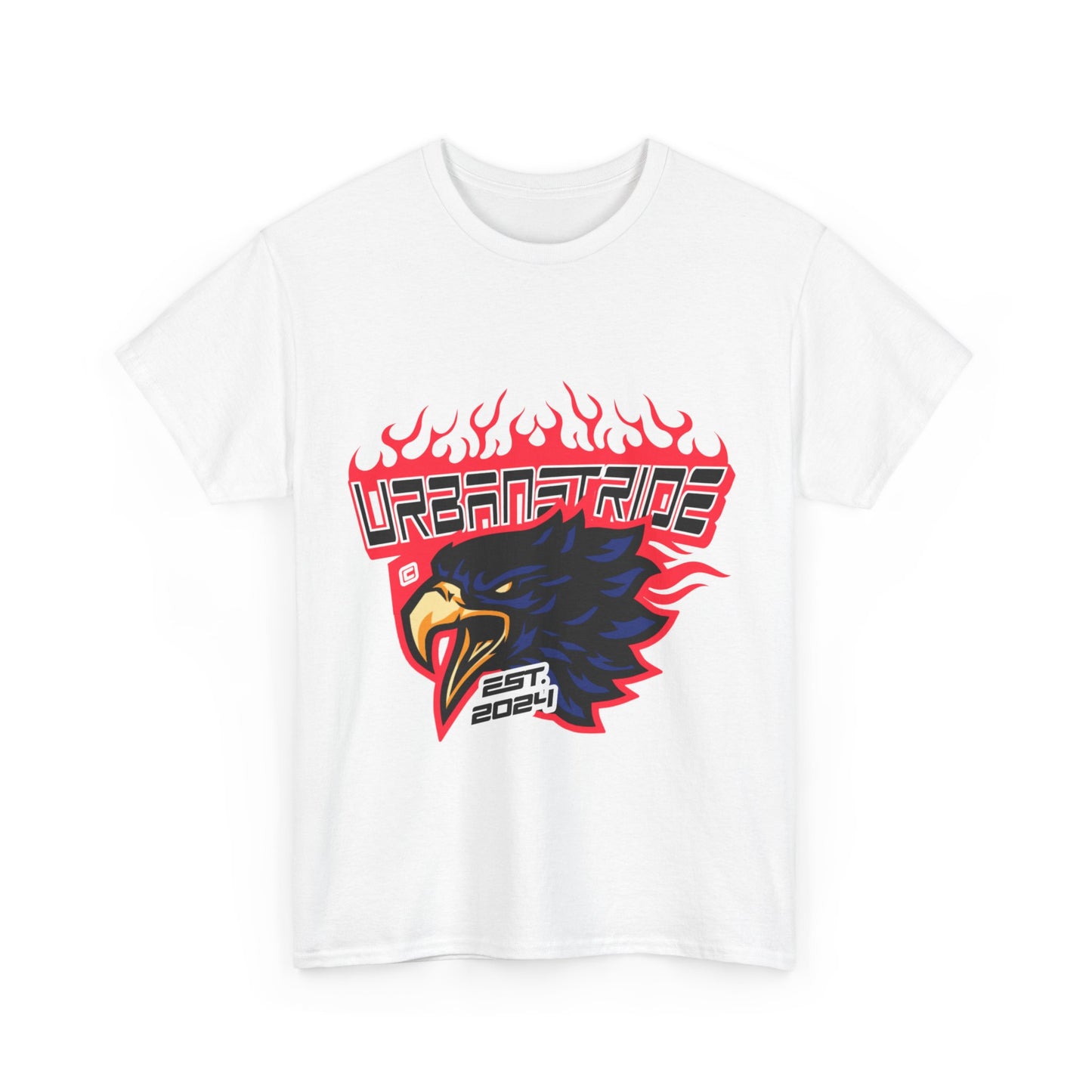 T-shirt con scritta "Urbanstride" e aquila