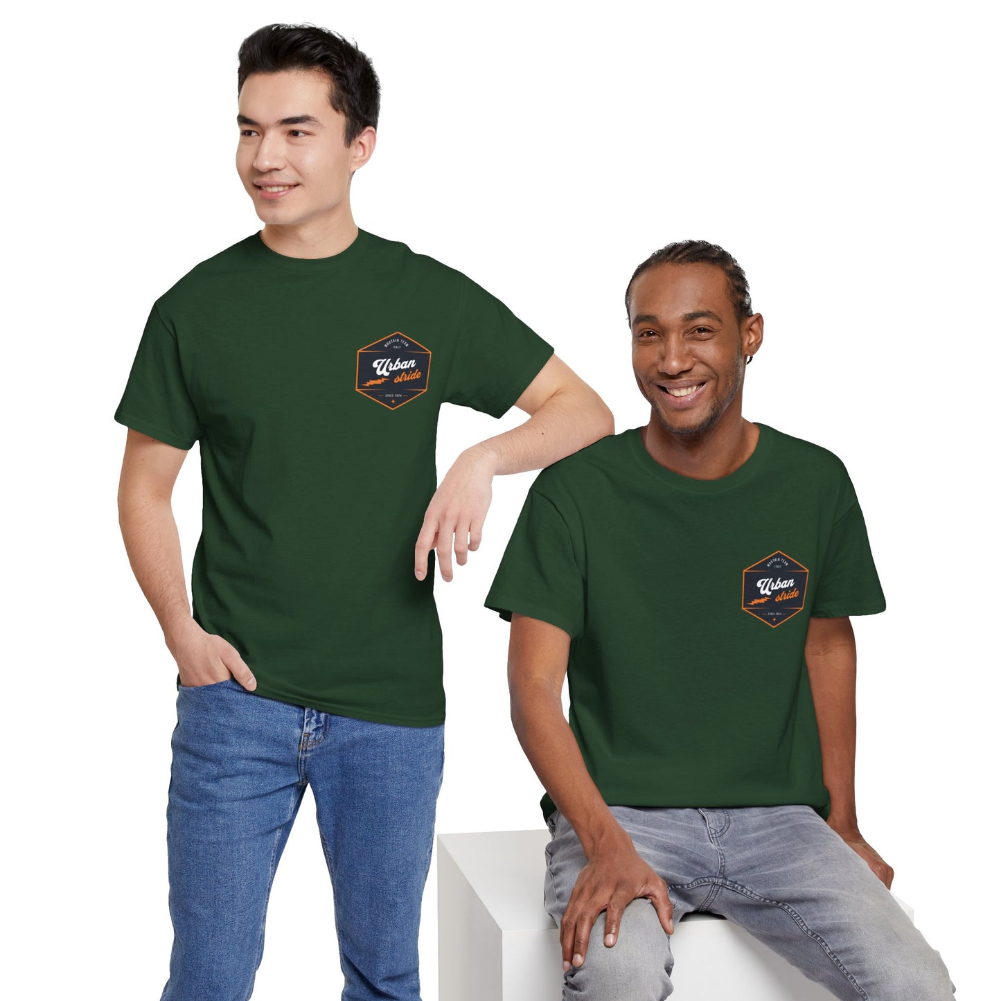 T-shirt Urban Stride® – Logo esagonale vintage in stile aviatore