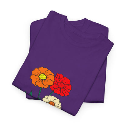 T-shirt con rappresentazione di fiori e scritta "Urbanstride"