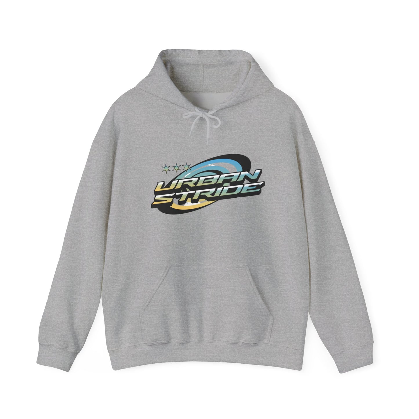 Felpa con scritta "Urbanstride" stile 3d