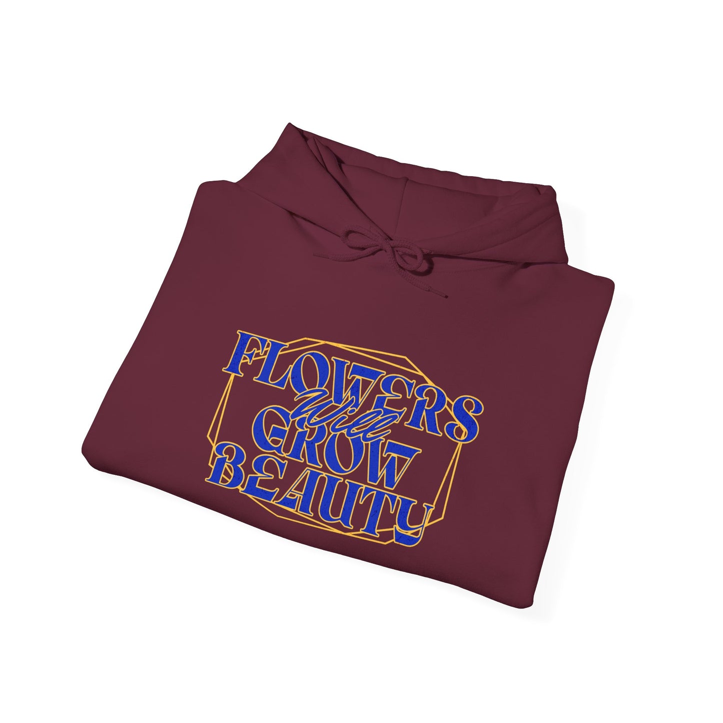 Felpa con scritta "Flowers will grow beauty"