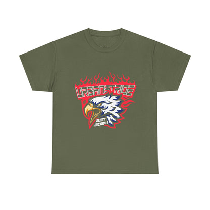 T-shirt con scritta "Urbanstride" e aquila