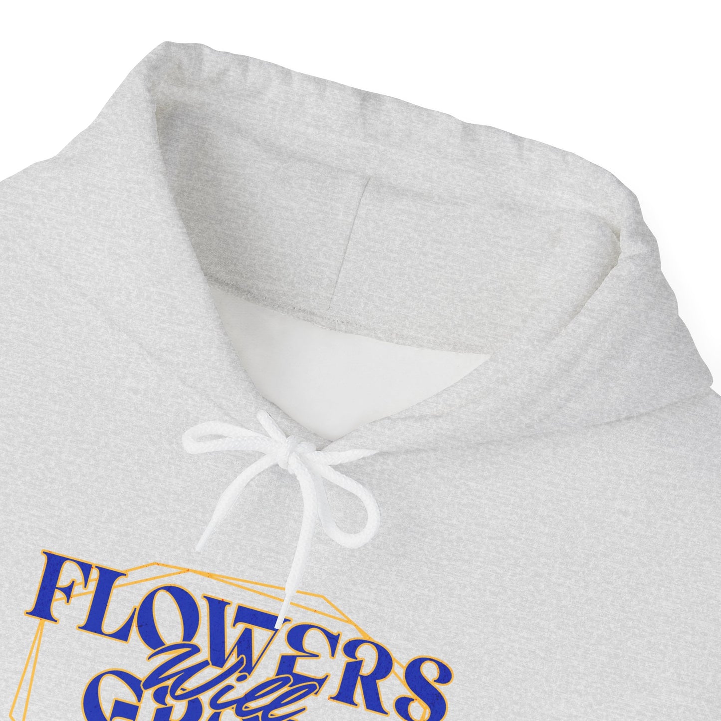 Felpa con scritta "Flowers will grow beauty"