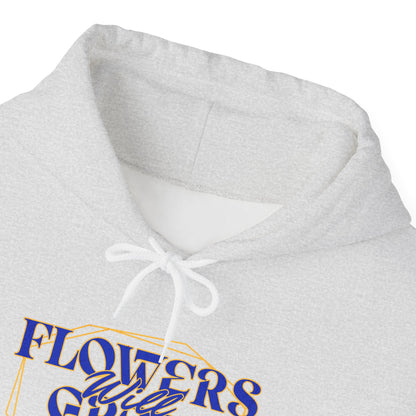 Felpa con scritta "Flowers will grow beauty"