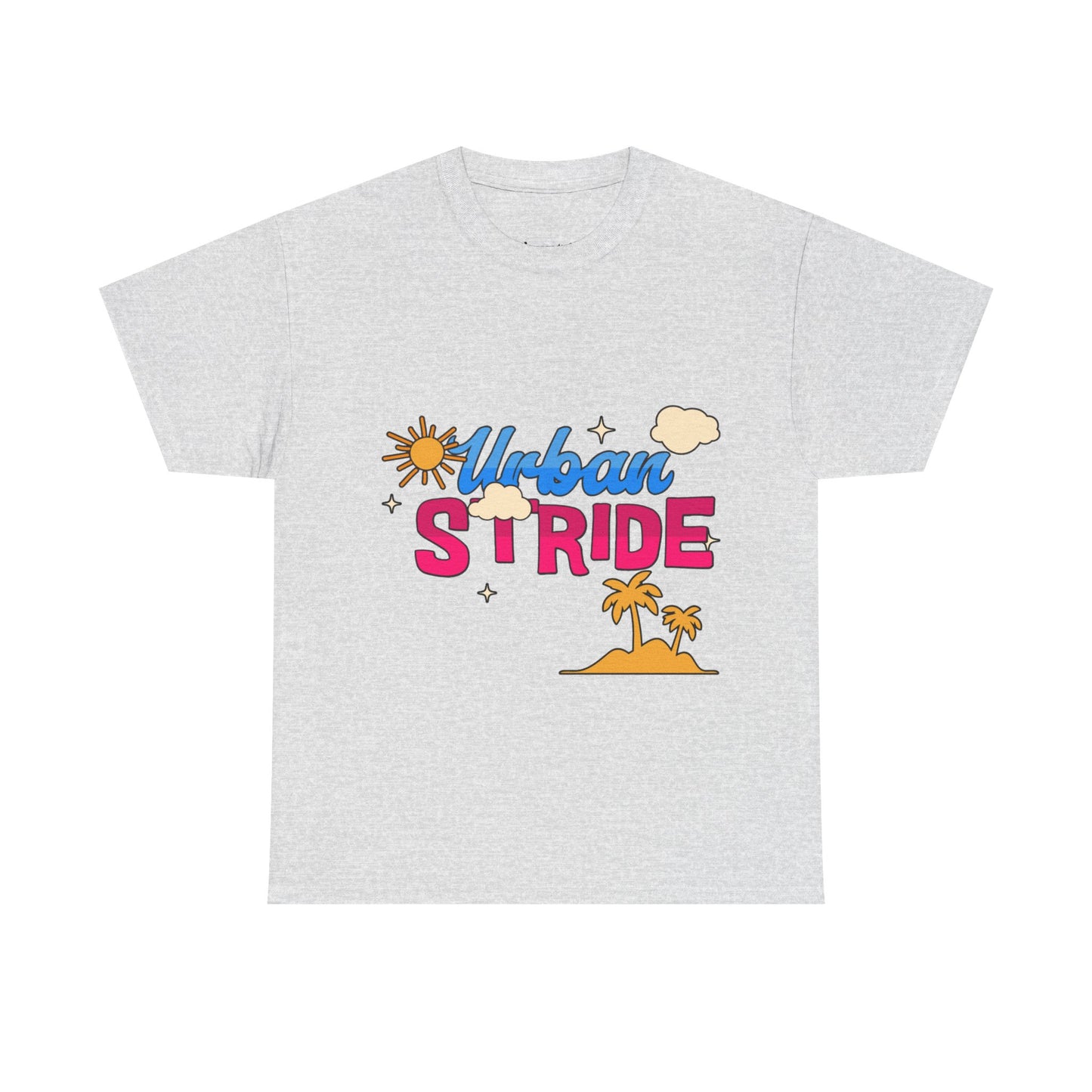 T-shirt con scritta "Urbanstride"al mare