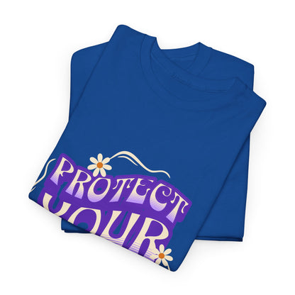 T-shirt con scritta "Protect your energy"