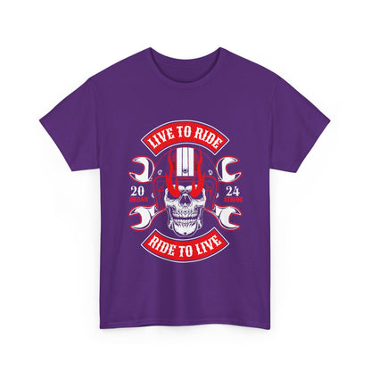 T-shirt con scritta "Live to ride ; Ride to live"