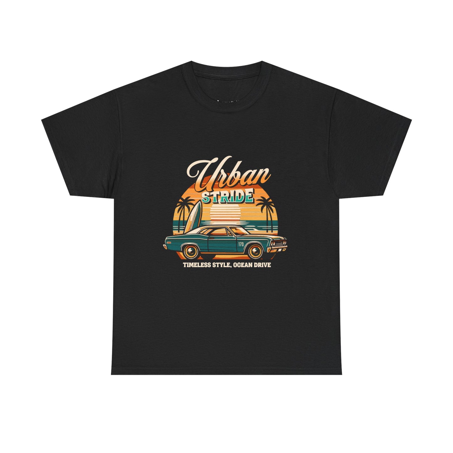 T-shirt con scritta"Urbanstride timeless style ocean drive "