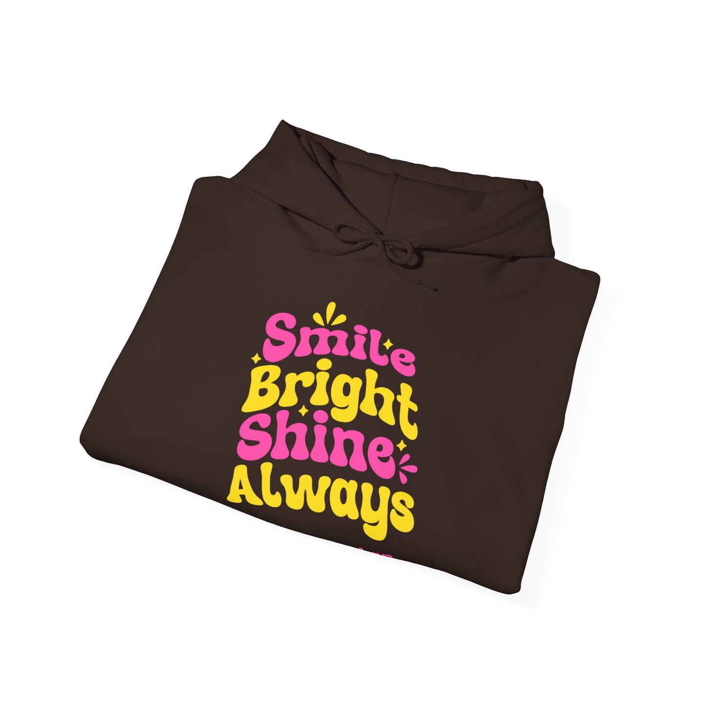 Felpa con scritta "Smile bright shine always"