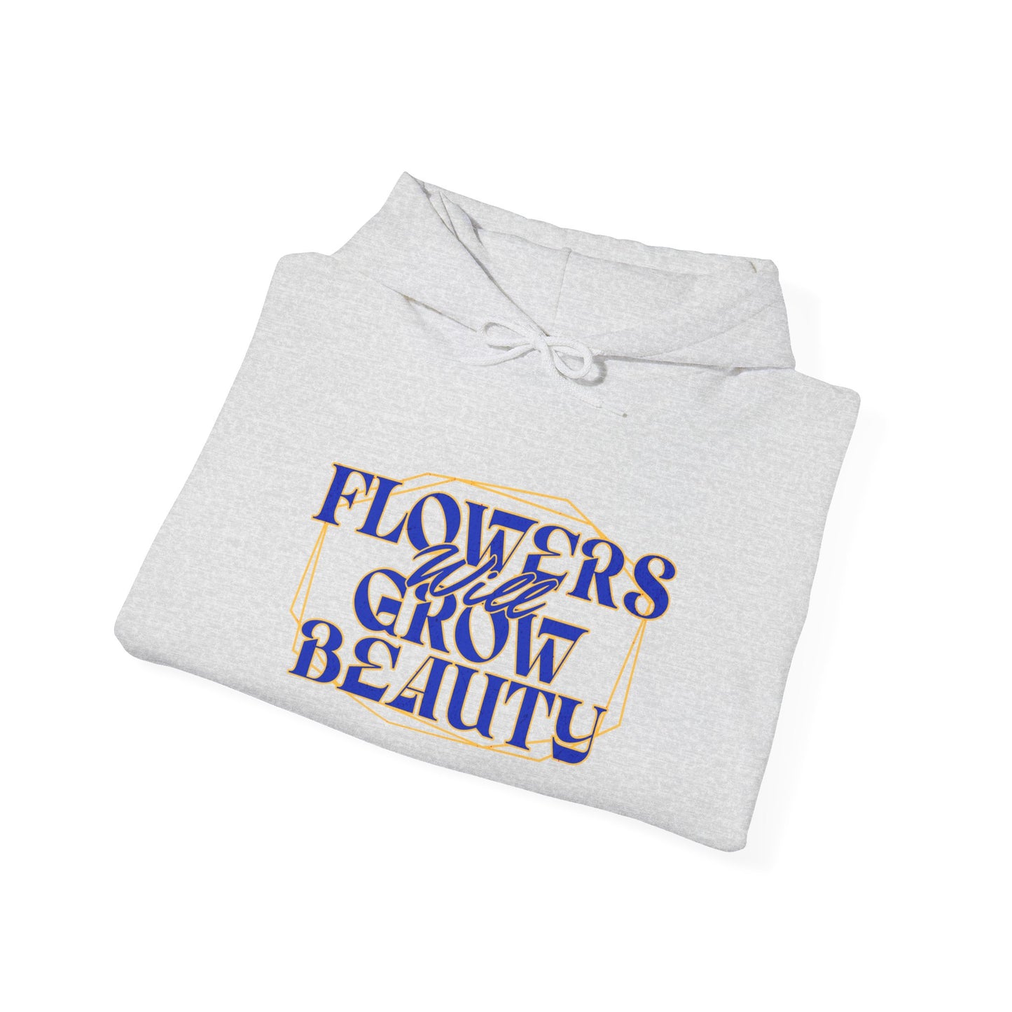 Felpa con scritta "Flowers will grow beauty"