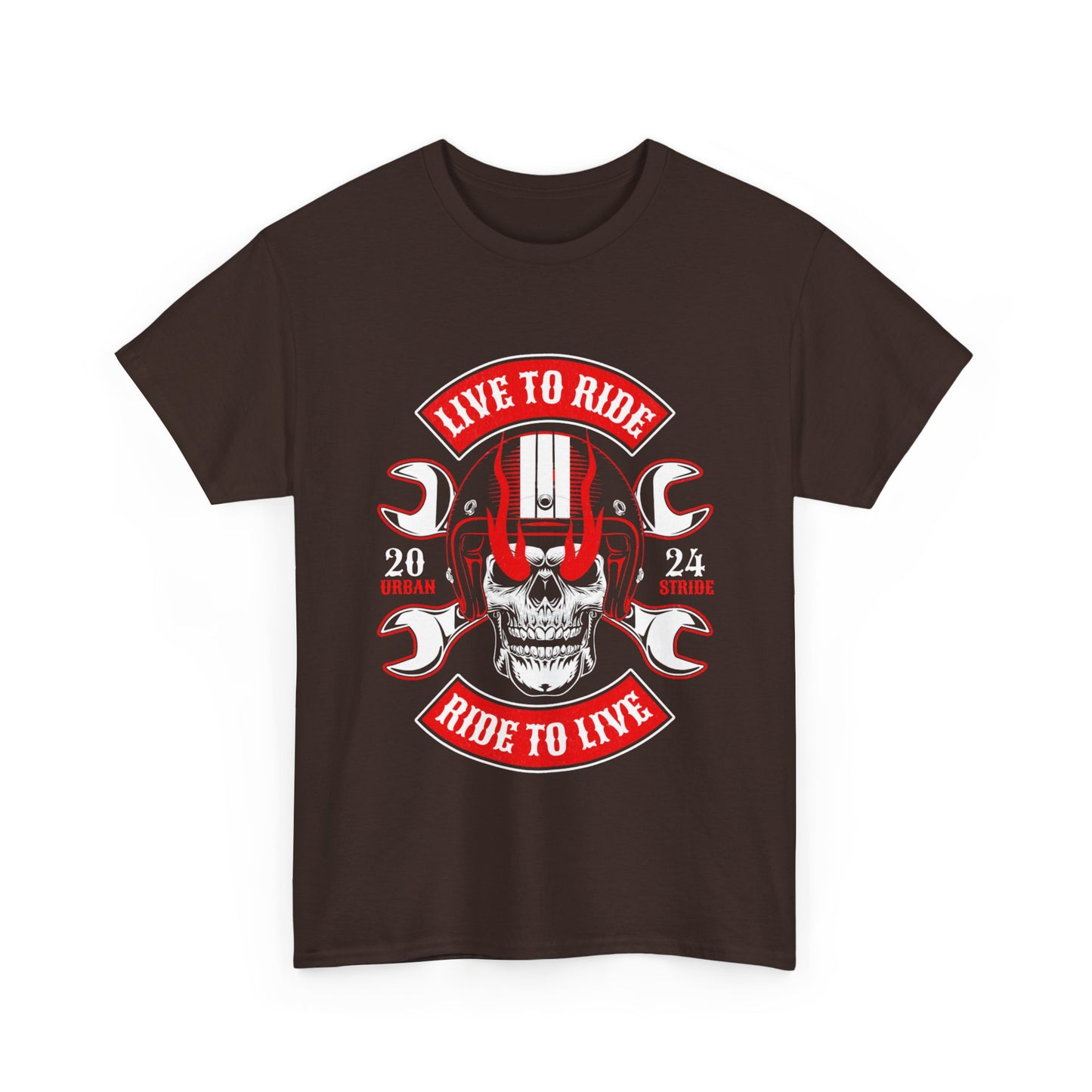 T-shirt con scritta "Live to ride ; Ride to live"