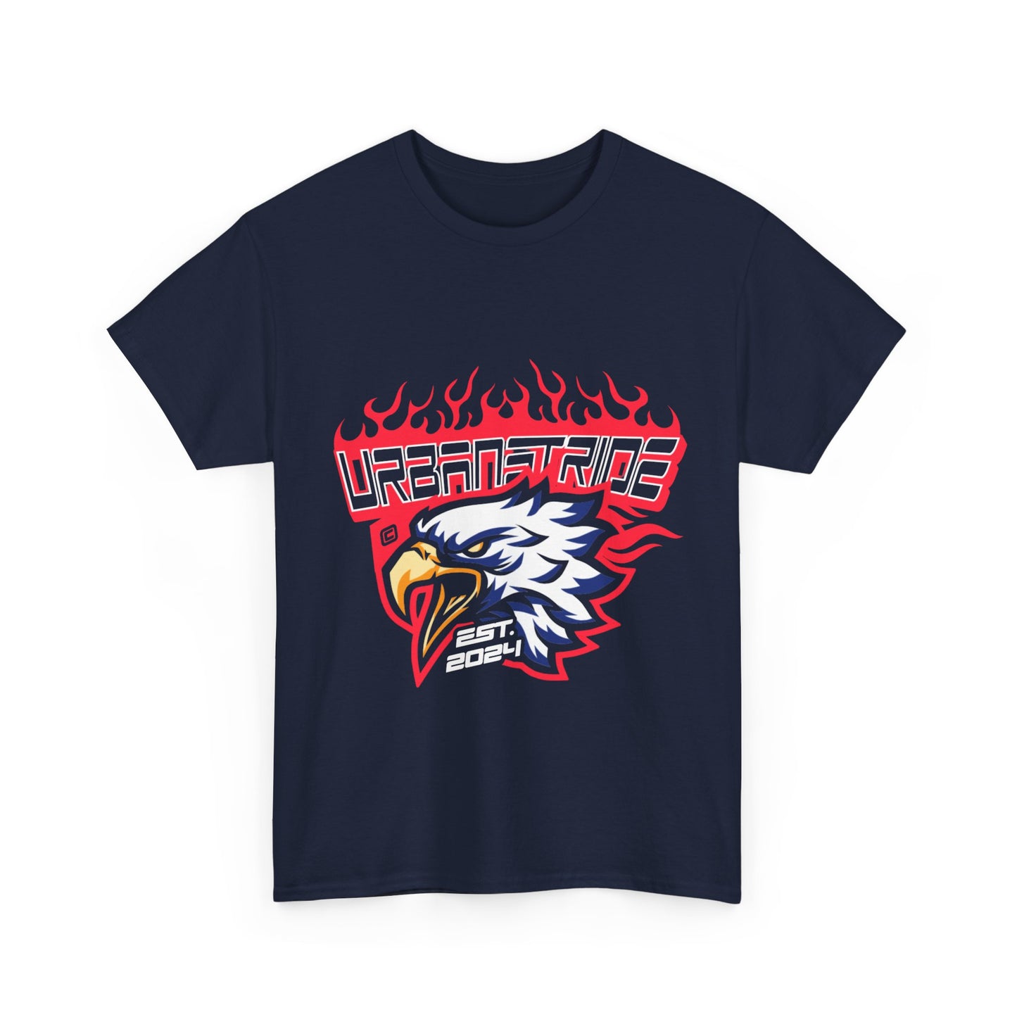 T-shirt con scritta "Urbanstride" e aquila