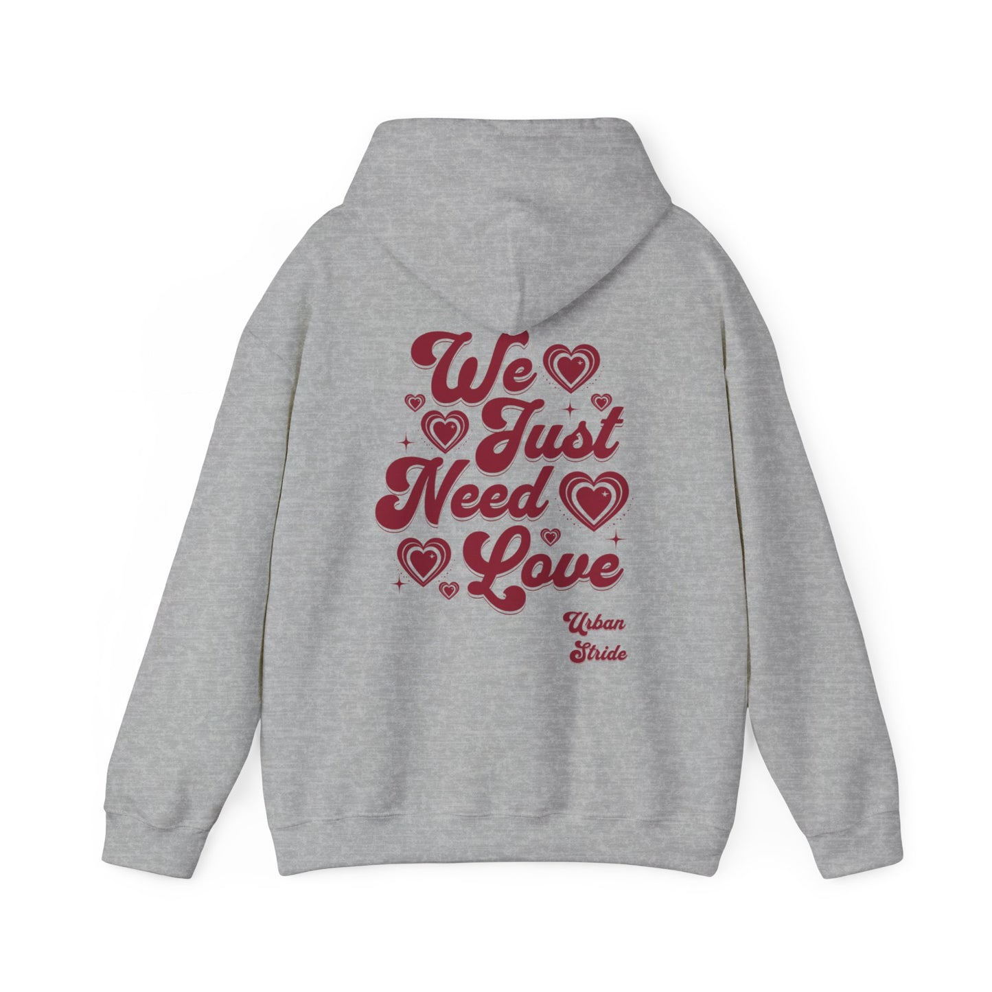 Felpa con scritta "We just need love"