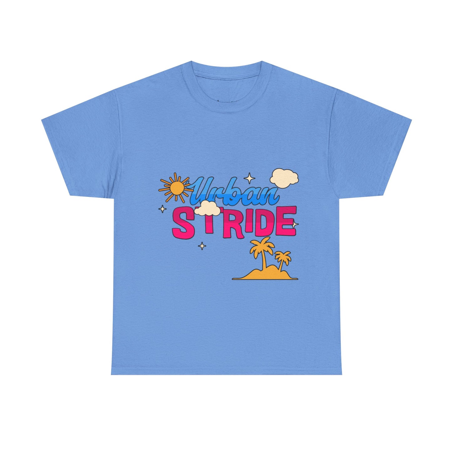 T-shirt con scritta "Urbanstride"al mare