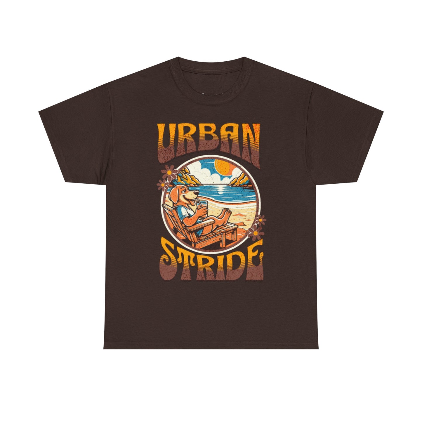 T-shirt con scritta "Urbanstride" e cane