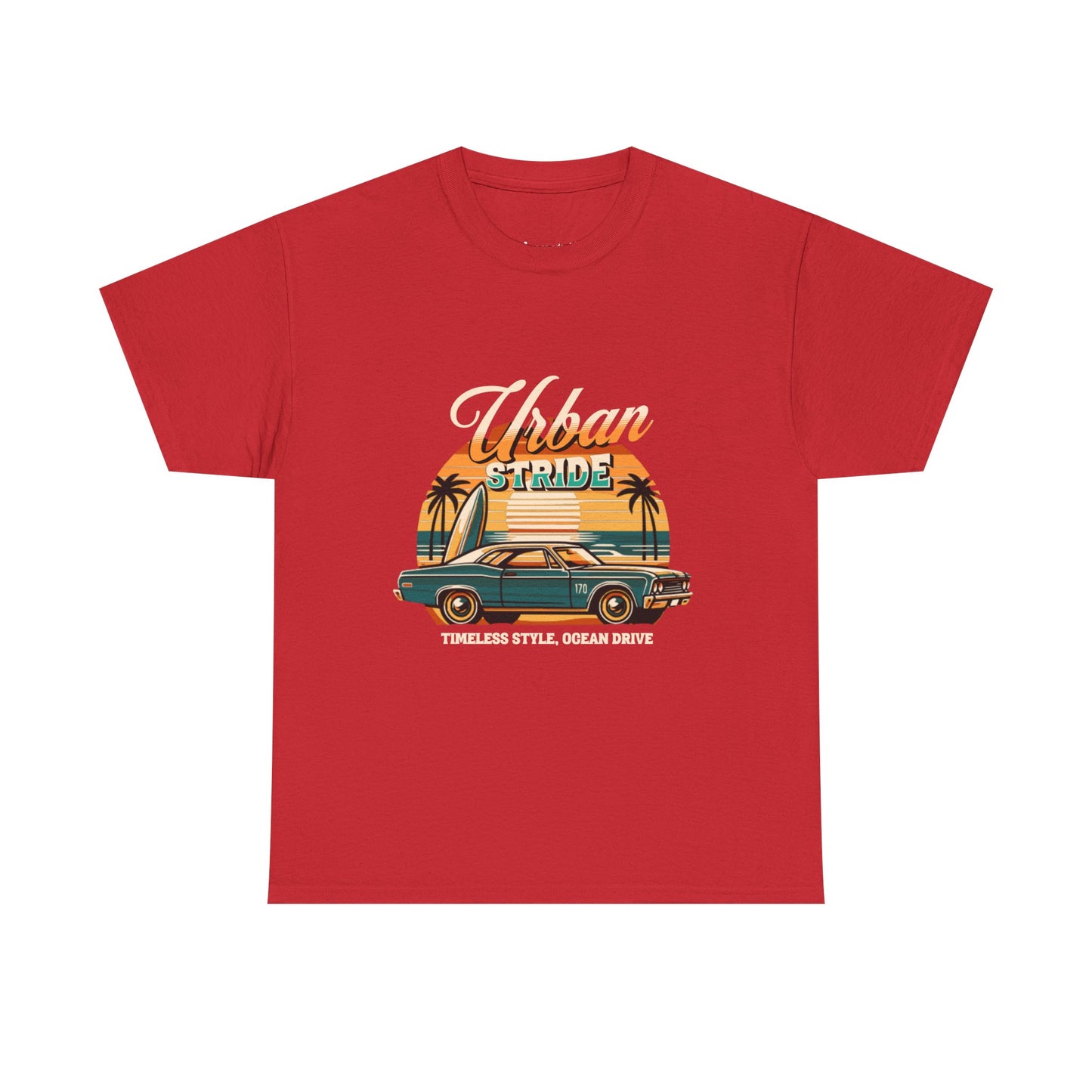 T-shirt con scritta"Urbanstride timeless style ocean drive "