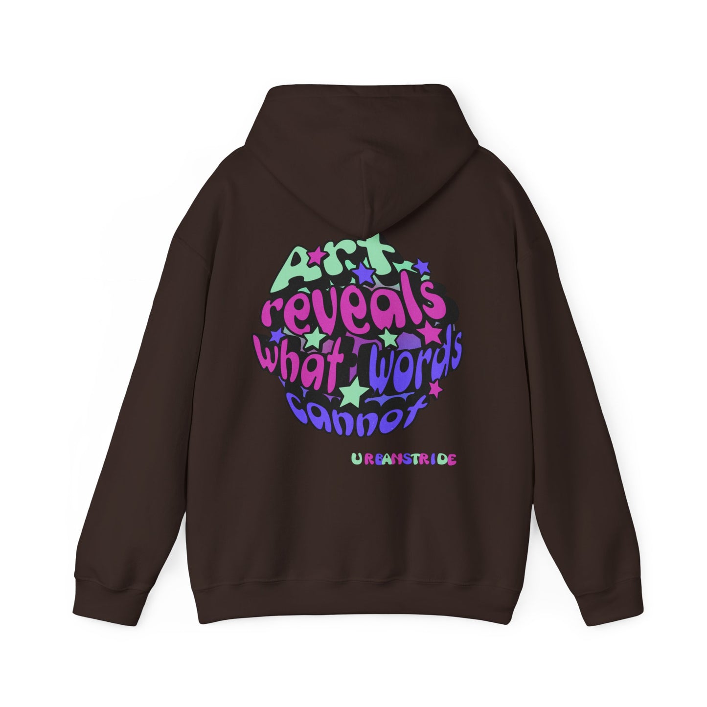 Felpa con scritta "Art reveals what words cannot"