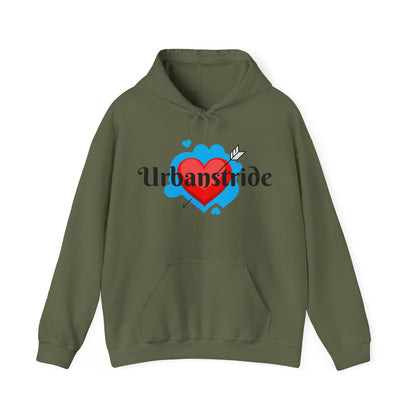 Felpa con logo "URBANSTRIDE" e cuore