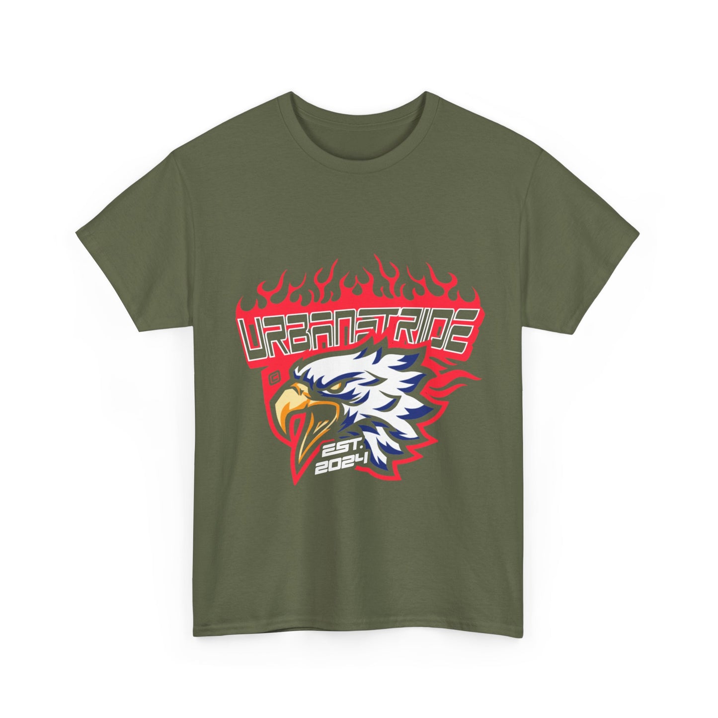 T-shirt con scritta "Urbanstride" e aquila