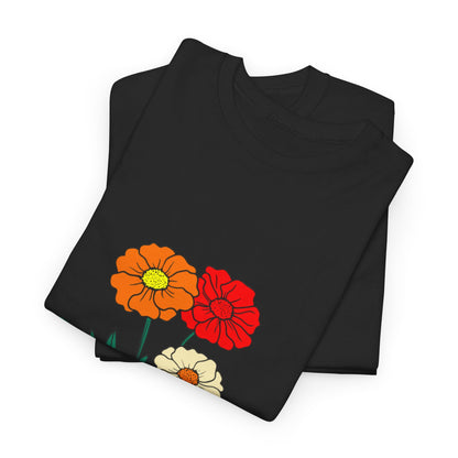 T-shirt con rappresentazione di fiori e scritta "Urbanstride"