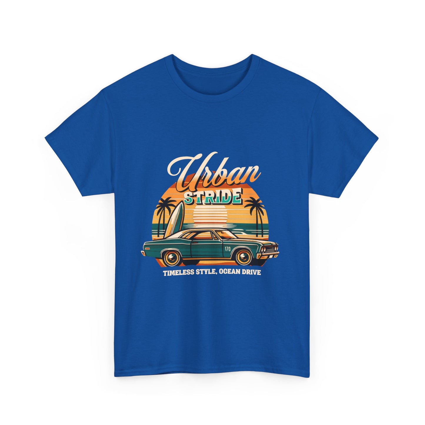 T-shirt con scritta"Urbanstride timeless style ocean drive "