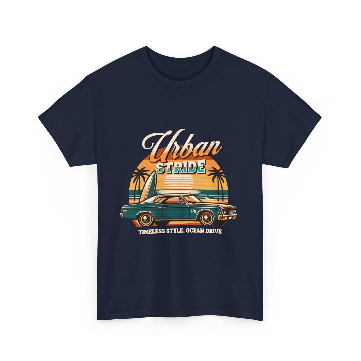 T-shirt con scritta"Urbanstride timeless style ocean drive "