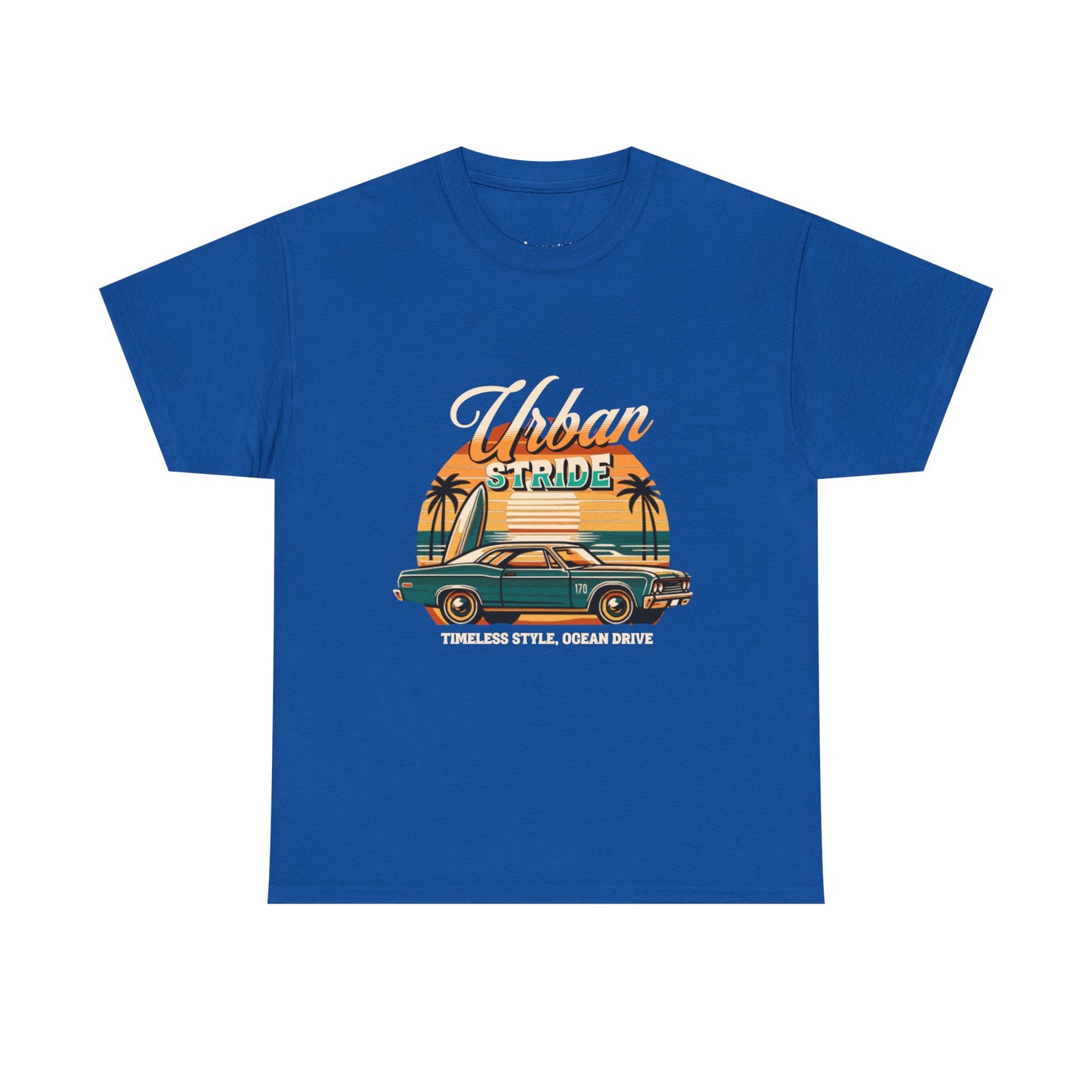 T-shirt con scritta"Urbanstride timeless style ocean drive "