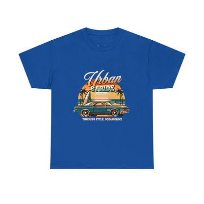 T-shirt con scritta"Urbanstride timeless style ocean drive "