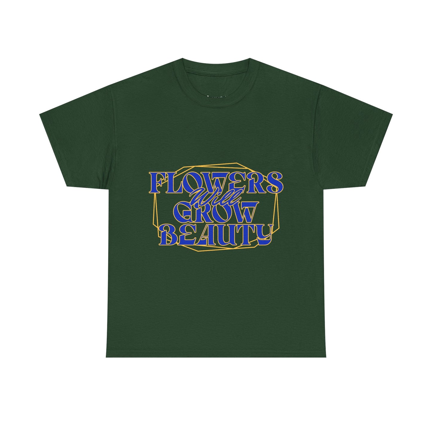 T-shirt con scritta "Flowers will growth beauty"