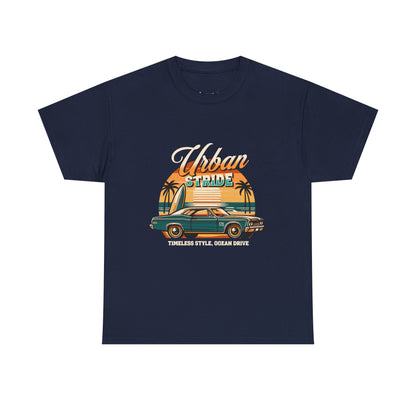 T-shirt con scritta"Urbanstride timeless style ocean drive "