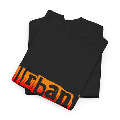 T-shirt con scritta "Urban Stride" sfumata arancio-rosso