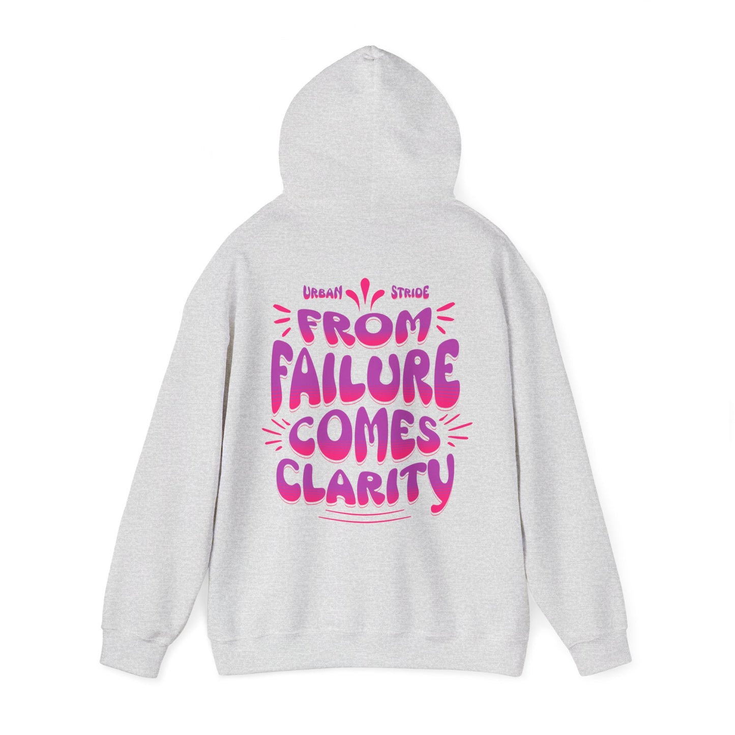 Felpa con scritta "From failure comes clarity"