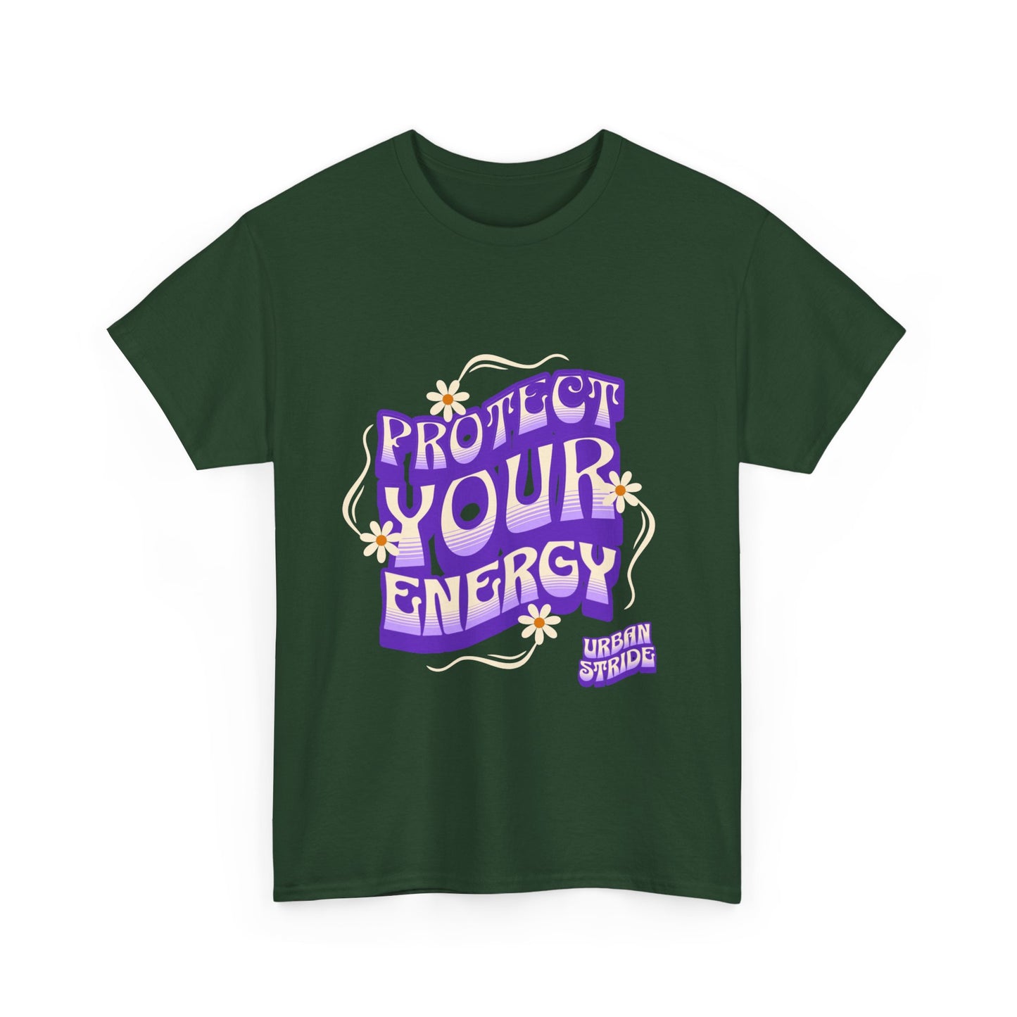 T-shirt con scritta "Protect your energy"