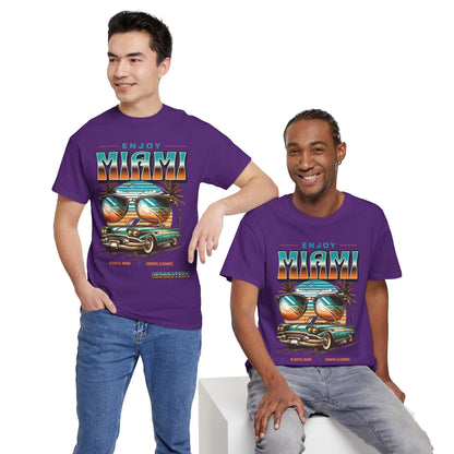 T-shirt con scritta" Enjoy Miami "